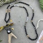 Luna 108 szemes hold mala, holdkő aganccsal