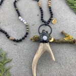 Luna 108 szemes hold mala, holdkő aganccsal