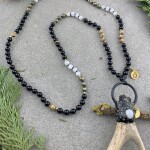 Luna 108 szemes hold mala, holdkő aganccsal