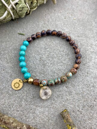 Óceán kékség agancsos karmala, karkötő