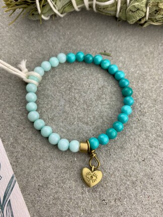 Kék szív karmala mindenlátó szemmel karkötő