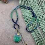 Színátmenetes achát medál 108 szemes mala, mantra füzér